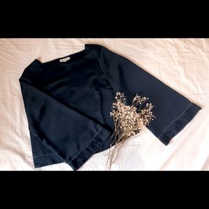 Navy Blue Pajama Formal Blouse